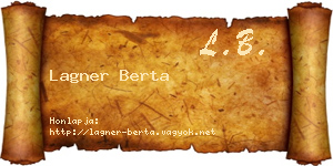 Lagner Berta névjegykártya