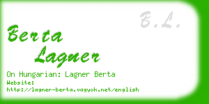 berta lagner business card